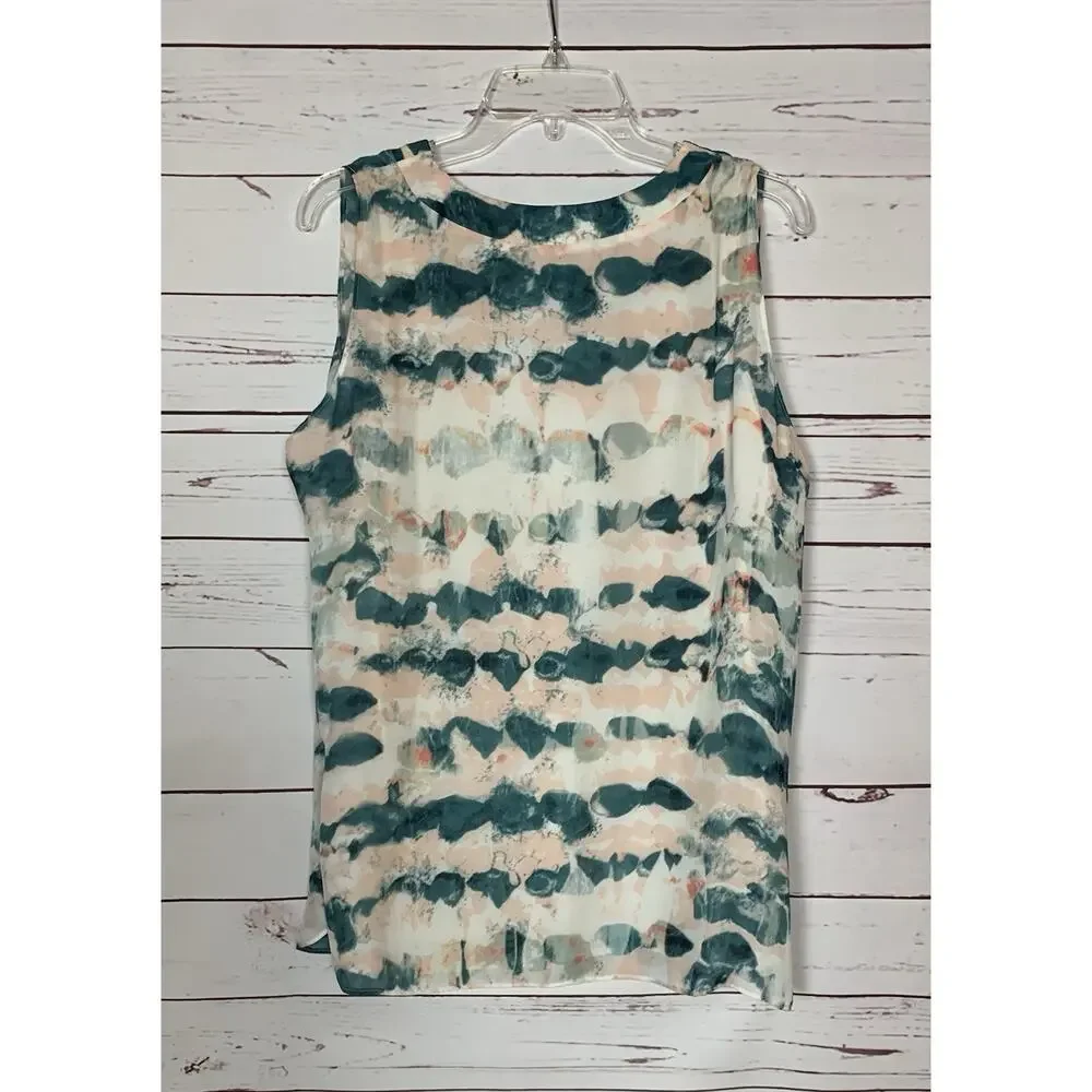 Cabi Women’s M Medium Gelato Watercolor Layered Sleeveless Spring Summer Top - Picture 8 of 13